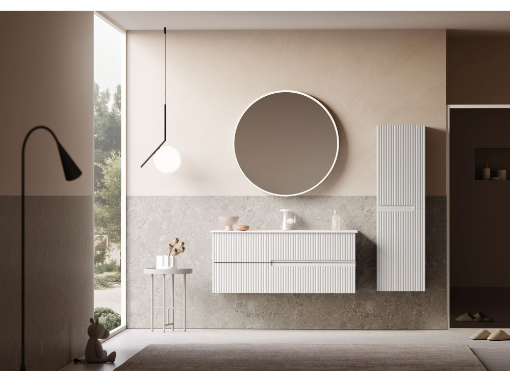 Móvel para lavatório «Moonlight 120» - 121 x 51 x 51 cm - Branco mate