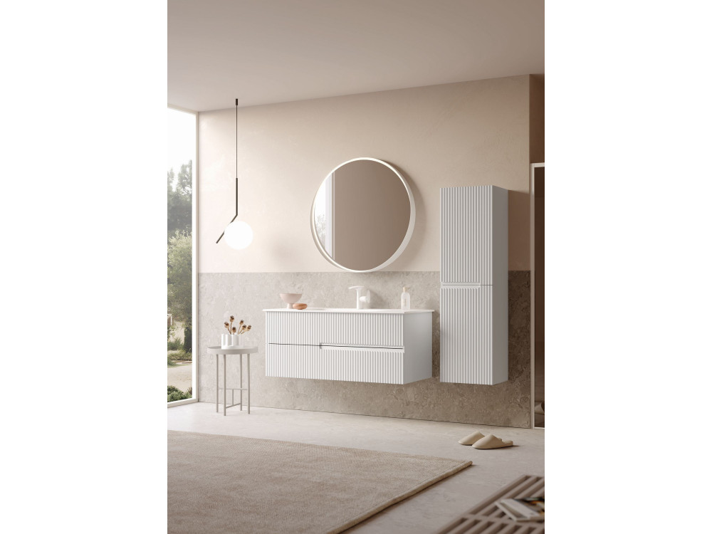 Móvel para lavatório «Moonlight 120» - 121 x 51 x 51 cm - Branco mate