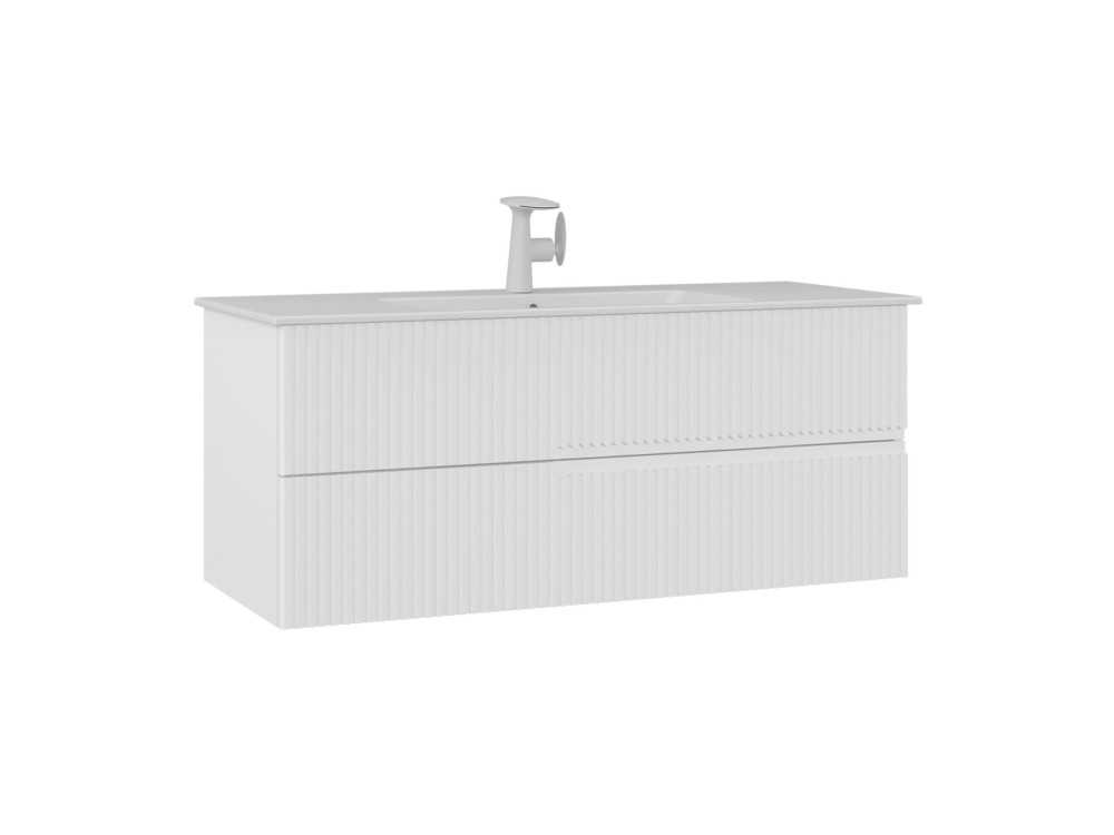 Móvel para lavatório «Moonlight 120» - 121 x 51 x 51 cm - Branco mate