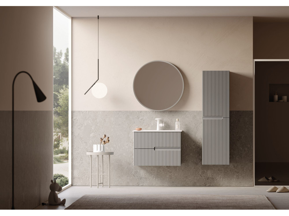 Conjunto de móvel de lavatório com espelho (2 peças) «Moonlight 70 v2» - 71 x 51 x 51 cm - Matte Mink