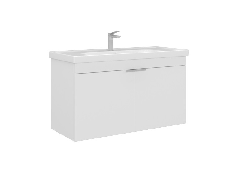 Móvel para lavatório «Desna 100» - 100 x 45 x 58 cm - Branco mate