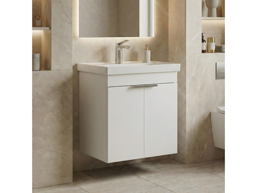 Móvel para lavatório «Desna 50» - 50 x 38 x 58 cm - Branco mate