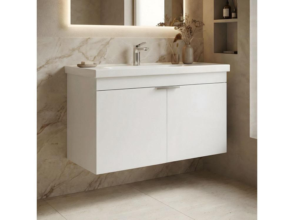 Móvel para lavatório «Desna 80» - 80 x 45 x 58 cm - Branco mate