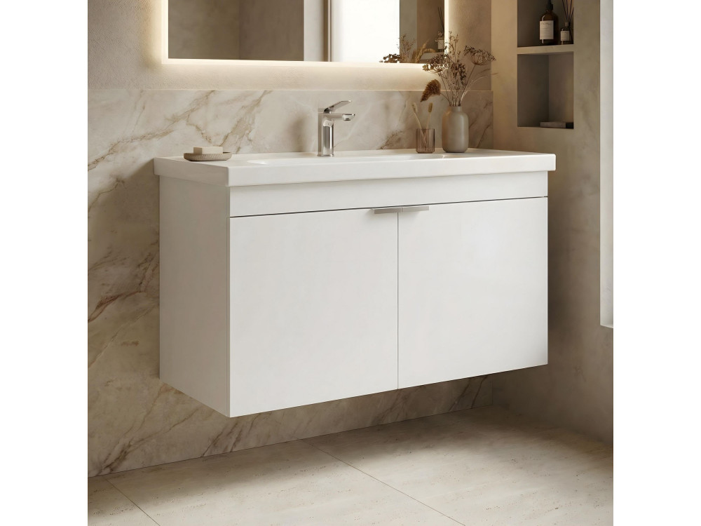 Móvel para lavatório «Desna 90» - 90 x 45 x 58 cm - Branco mate
