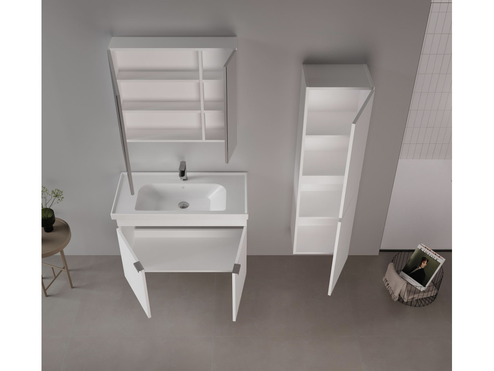 Móvel para lavatório «Desna 90» - 90 x 45 x 58 cm - Branco mate