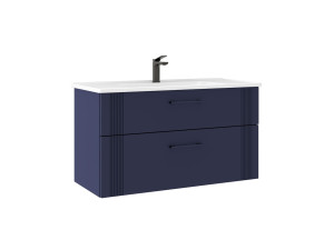 Móvel para lavatório «Bari 100 v2» - 100 x 45 x 55 cm - Azul-marinho mate