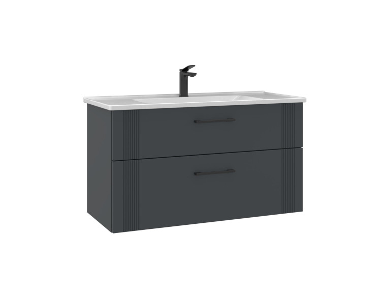 Móvel para lavatório «Bari 100 v2» - 100 x 45 x 55 cm - Antracite mate