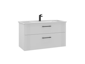 Móvel para lavatório «Bari 100 v2» - 100 x 45 x 55 cm - Branco mate