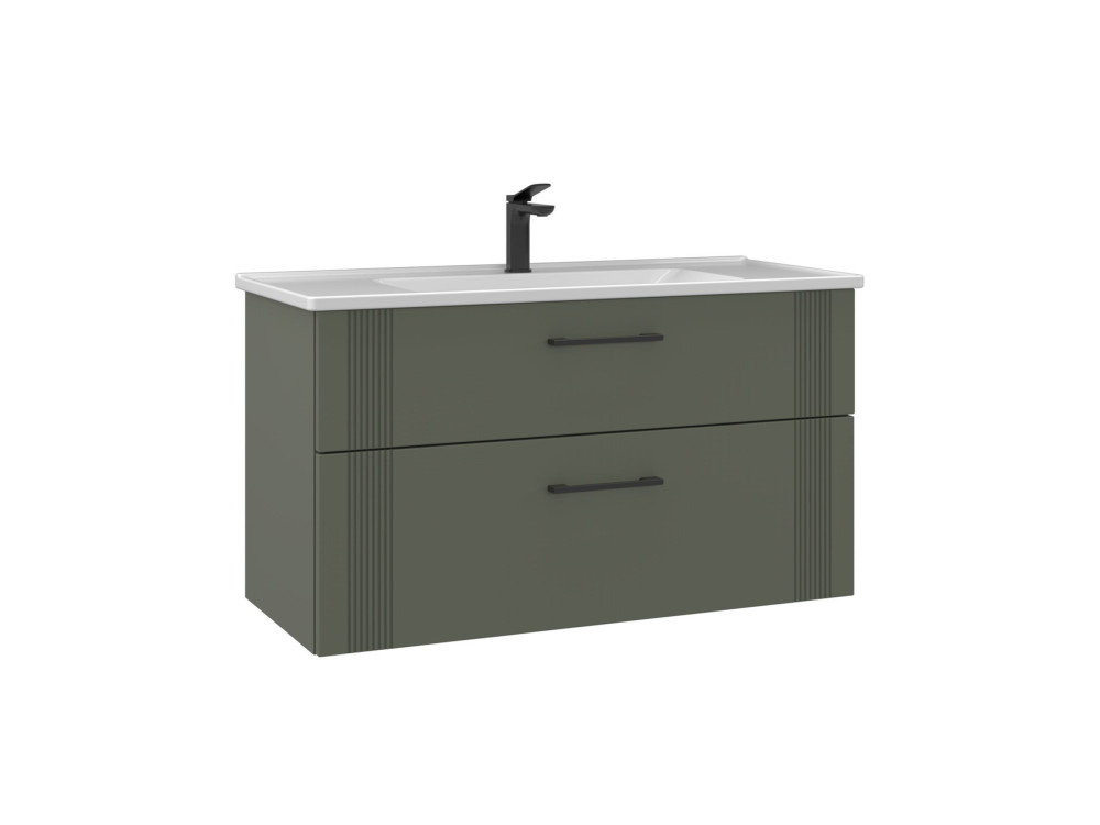 Móvel para lavatório «Bari 100 v2» - 100 x 45 x 55 cm - Verde mate