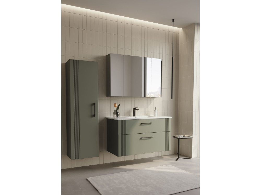 Móvel para lavatório «Bari 100 v2» - 100 x 45 x 55 cm - Verde mate