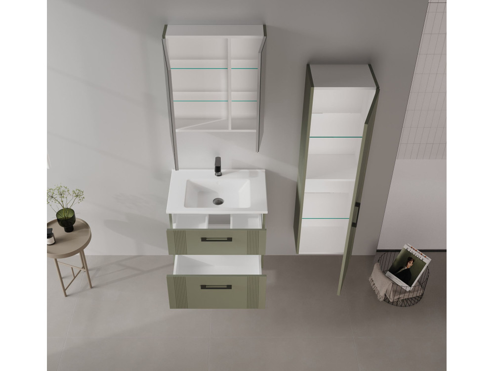 Móvel para lavatório «Bari 65 v2» - 65 x 45 x 55 cm - Verde mate