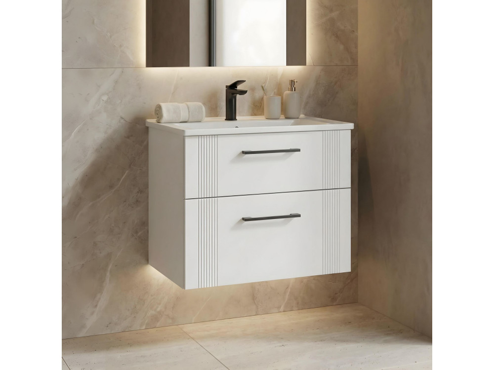 Móvel para lavatório «Bari 65 v2» - 65 x 45 x 55 cm - Branco mate