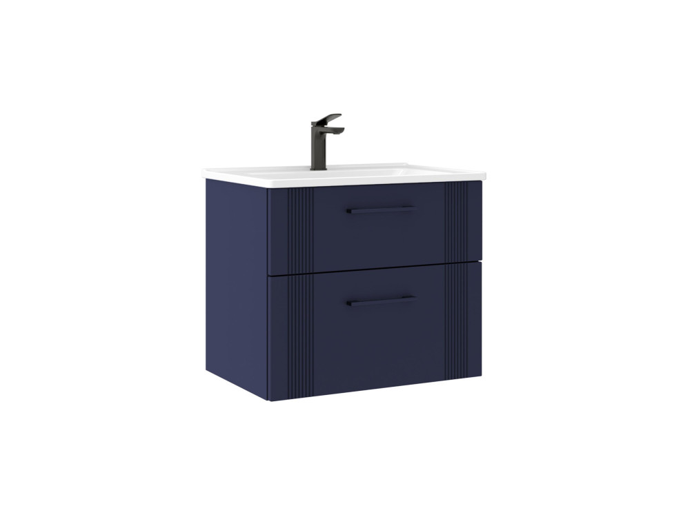 Móvel para lavatório «Bari 65 v2» - 65 x 45 x 55 cm - Azul-marinho mate