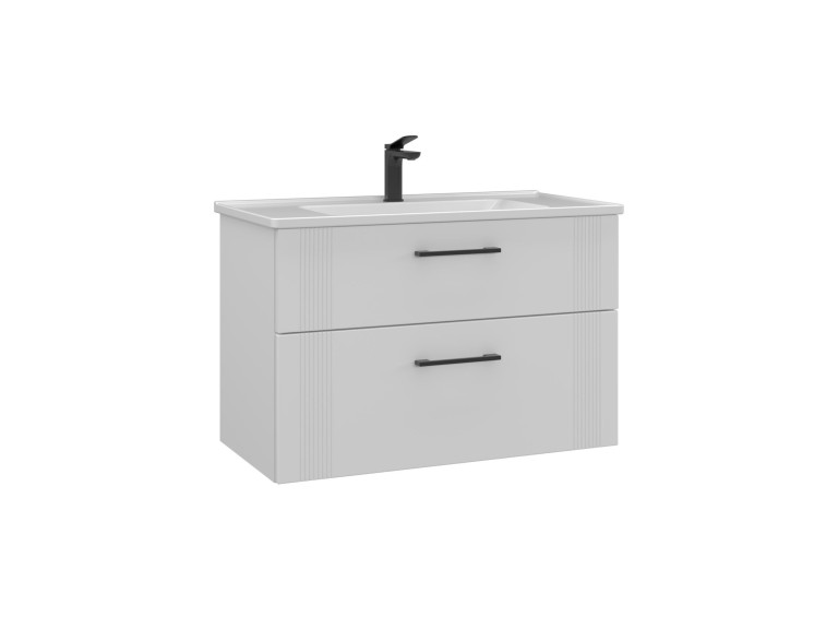 Móvel para lavatório «Bari 85 v2» - 85 x 45 x 55 cm - Branco mate