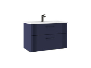 Móvel para lavatório «Bari 85 v2» - 85 x 45 x 55 cm - Azul-marinho mate