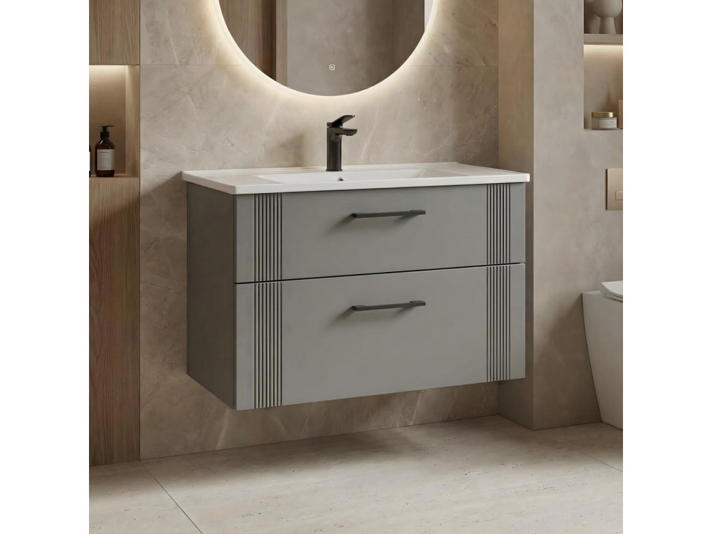Móvel para lavatório «Bari 85 v2» - 85 x 45 x 55 cm - Cashmere mate