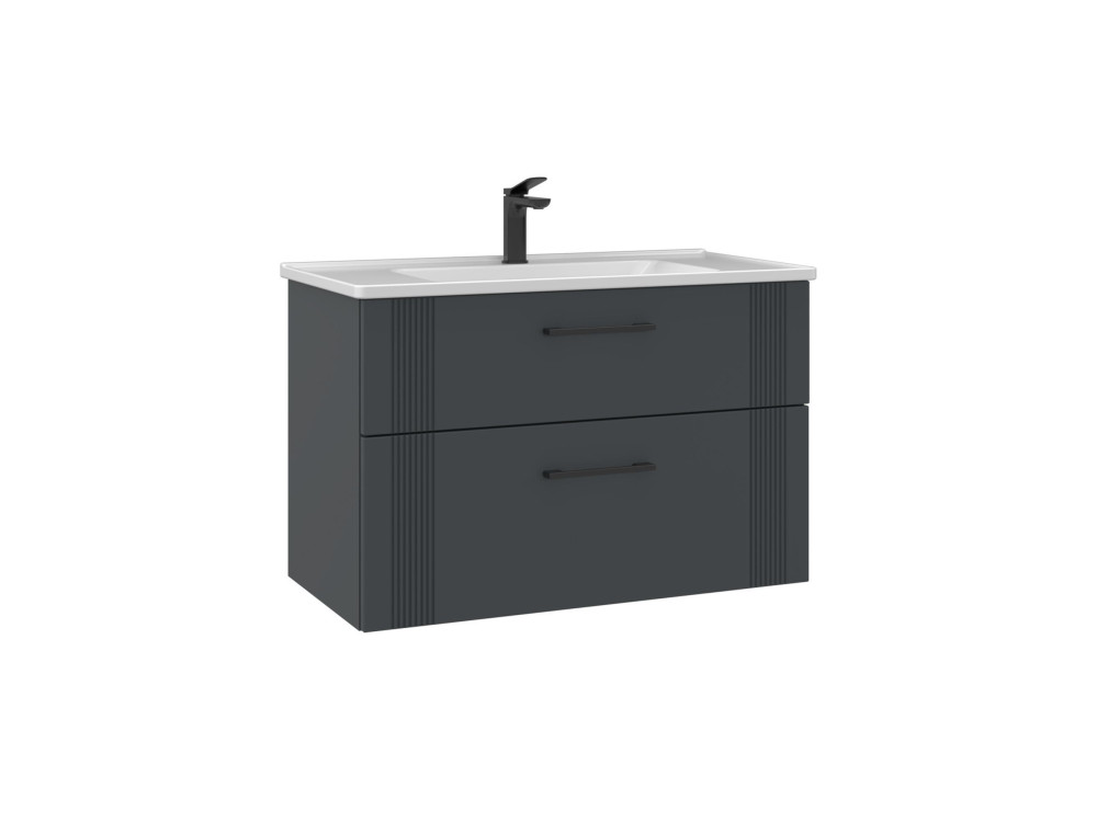 Móvel para lavatório «Bari 85 v2» - 85 x 45 x 55 cm - Antracite mate