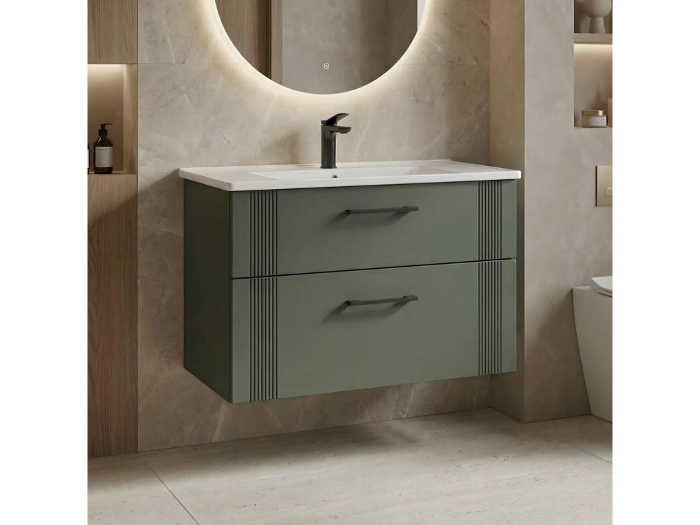Móvel para lavatório «Bari 85 v2» - 85 x 45 x 55 cm - Verde mate