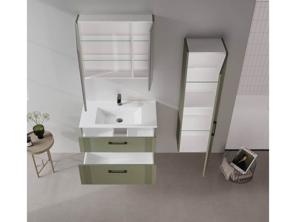 Móvel para lavatório «Bari 85 v2» - 85 x 45 x 55 cm - Verde mate