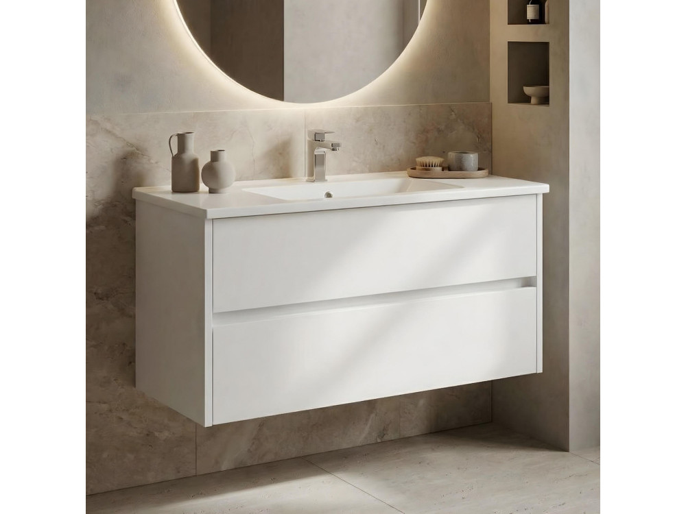 Móvel para lavatório «Arno 100» - 100 x 45 x 52 cm - Branco