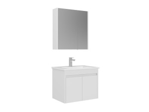 Conjunto de móvel com lavatório e espelho (2 peças) «Arno 65» - 65 x 45 x 52 cm - Branco