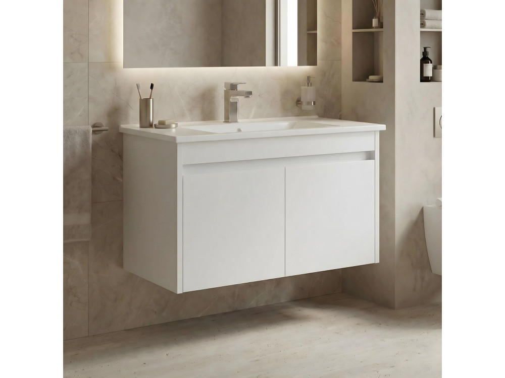 Móvel para lavatório «Arno 85» - 85 x 45 x 52 cm - Branco