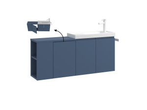 Móvel para lavatório «Ferla 110» - 110 x 22 x 45 cm - Azul Petróleo