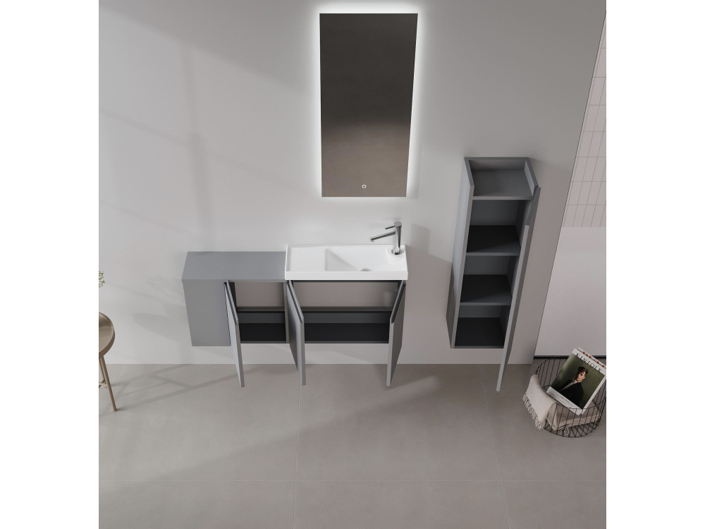 Móvel para lavatório «Ferla 110» - 110 x 22 x 45 cm - Cinza mate