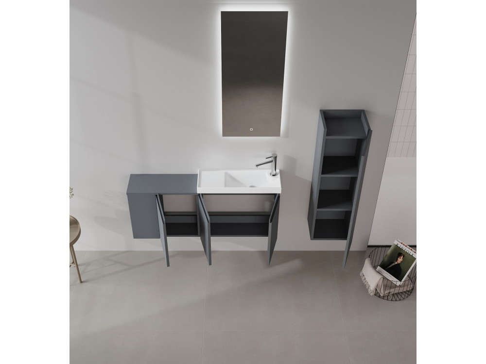 Móvel para lavatório «Ferla 110» - 110 x 22 x 45 cm - Antracite mate