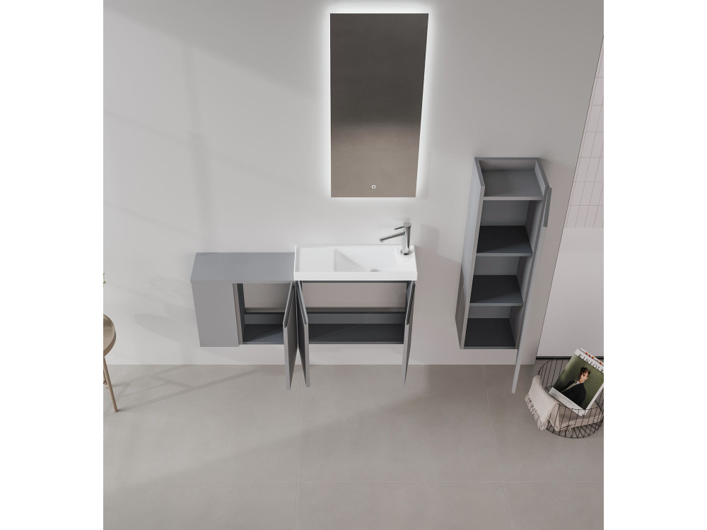 Móvel para lavatório «Ferla 110» - 110 x 22 x 45 cm - Cinza mate