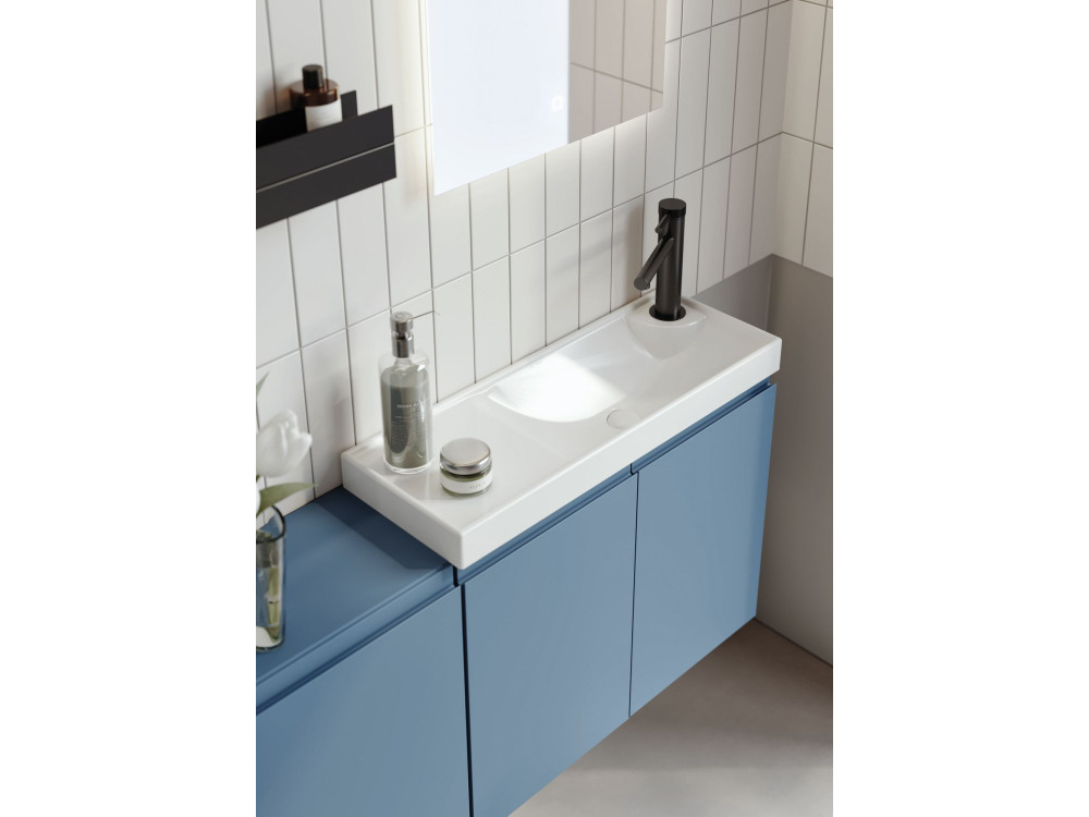 Conjunto de móvel com lavatório e espelho (2 peças) «Ferla 110» - 110 x 22 x 45 cm - Azul mate