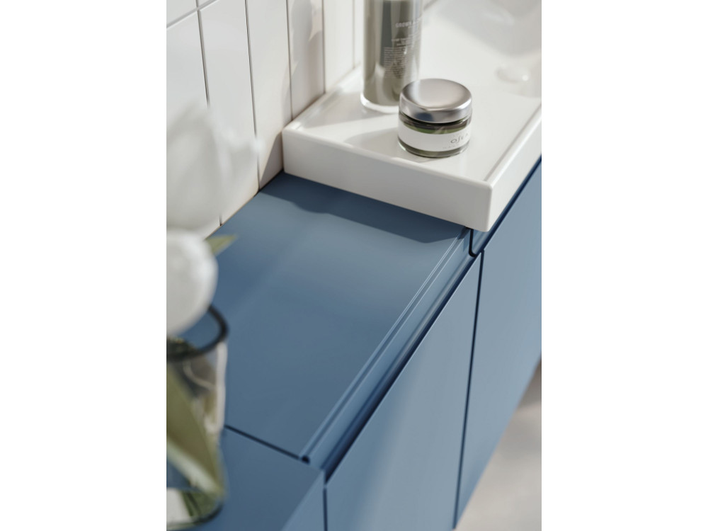 Conjunto de móvel com lavatório e espelho (2 peças) «Ferla 110» - 110 x 22 x 45 cm - Azul mate