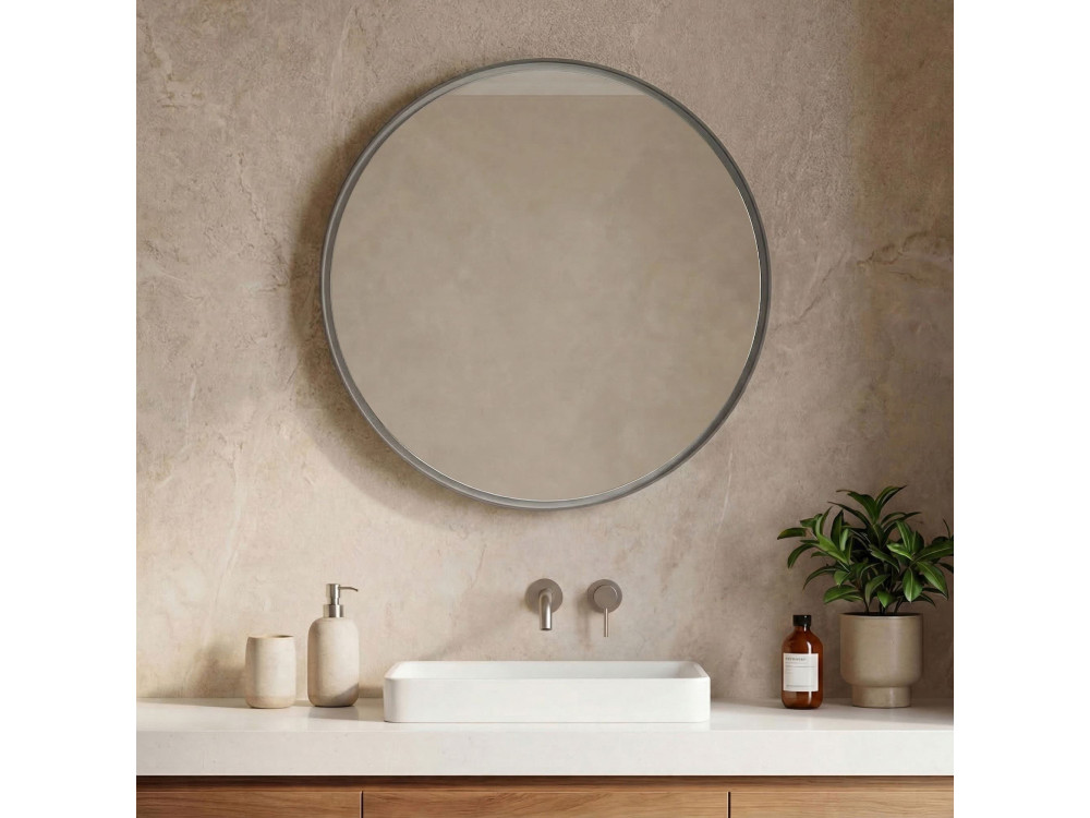 Espelho decorativo em madeira «Moonlight 90 v2» - 90 x 7 x 90 cm - Matte Mink