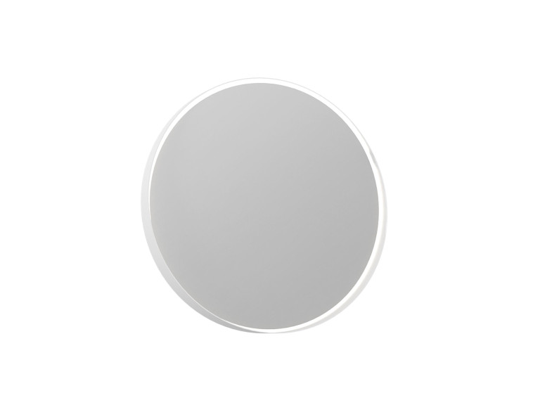 Espelho decorativo em madeira «Moonlight 90 v2» - 90 x 7 x 90 cm - Branco mate