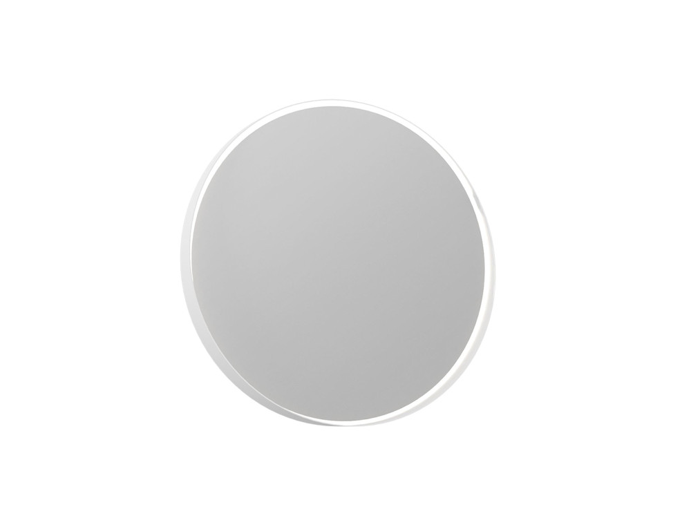 Espelho decorativo em madeira «Moonlight 90 v2» - 90 x 7 x 90 cm - Branco mate
