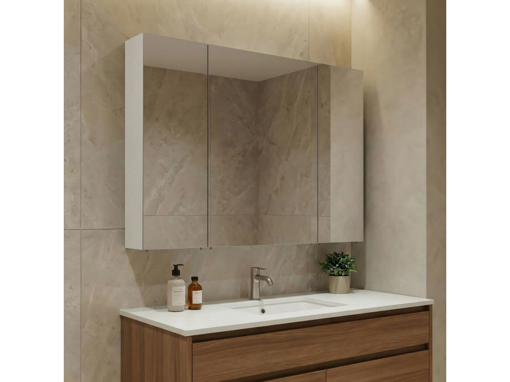 Móvel de casa de banho com espelho «Nuvola 100 v2» - 97 x 16 x 66 cm - Cashmere