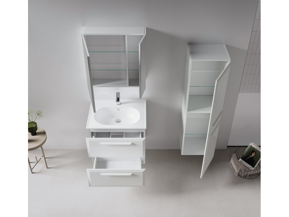 Móvel de casa de banho com espelho «Nuvola 60 v2» - 66 x 16 x 60 cm - Cashmere