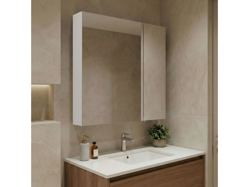 Móvel de casa de banho com espelho «Nuvola 60 v2» - 66 x 16 x 60 cm - Branco