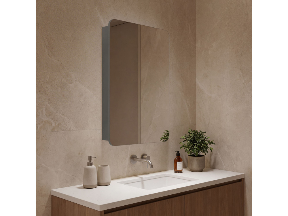 Móvel de casa de banho com espelho «Orbit 50» - 50 x 16 x 71 cm - Cinza