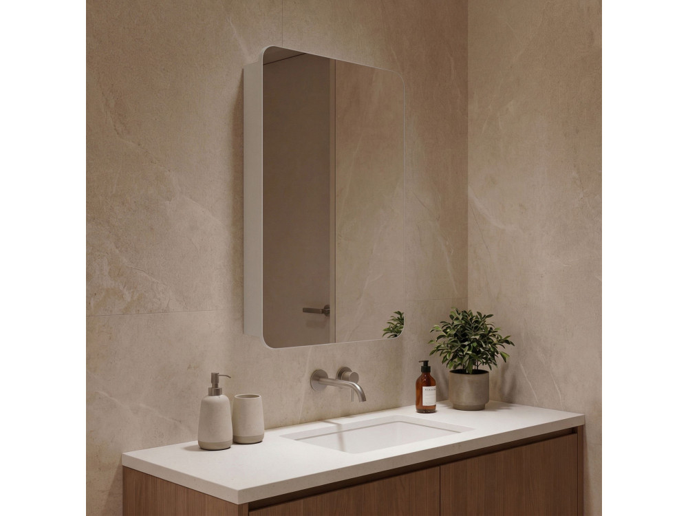 Móvel de casa de banho com espelho «Orbit 50» - 50 x 16 x 71 cm - Branco