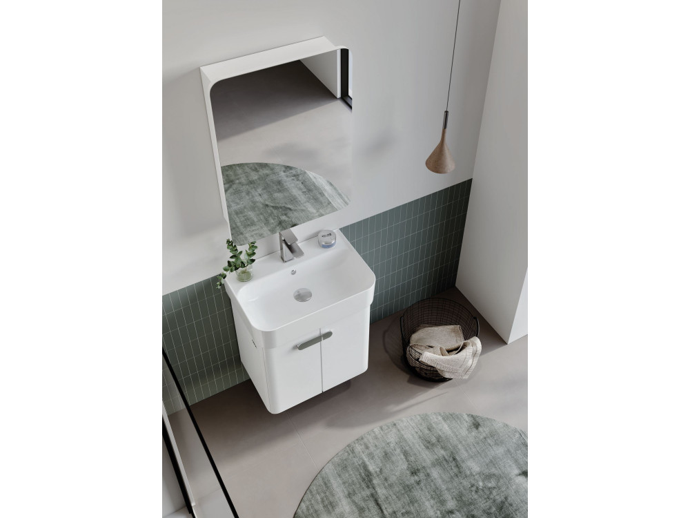 Móvel de casa de banho com espelho «Orbit 50» - 50 x 16 x 71 cm - Branco