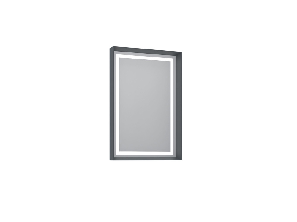 Espelho decorativo em madeira «Craft 60 x 90 v2» - 60 x 10 x 90 cm - Antracite mate