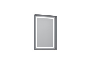 Espelho decorativo em madeira «Craft 60 x 90 v2» - 60 x 10 x 90 cm - Cinza mate