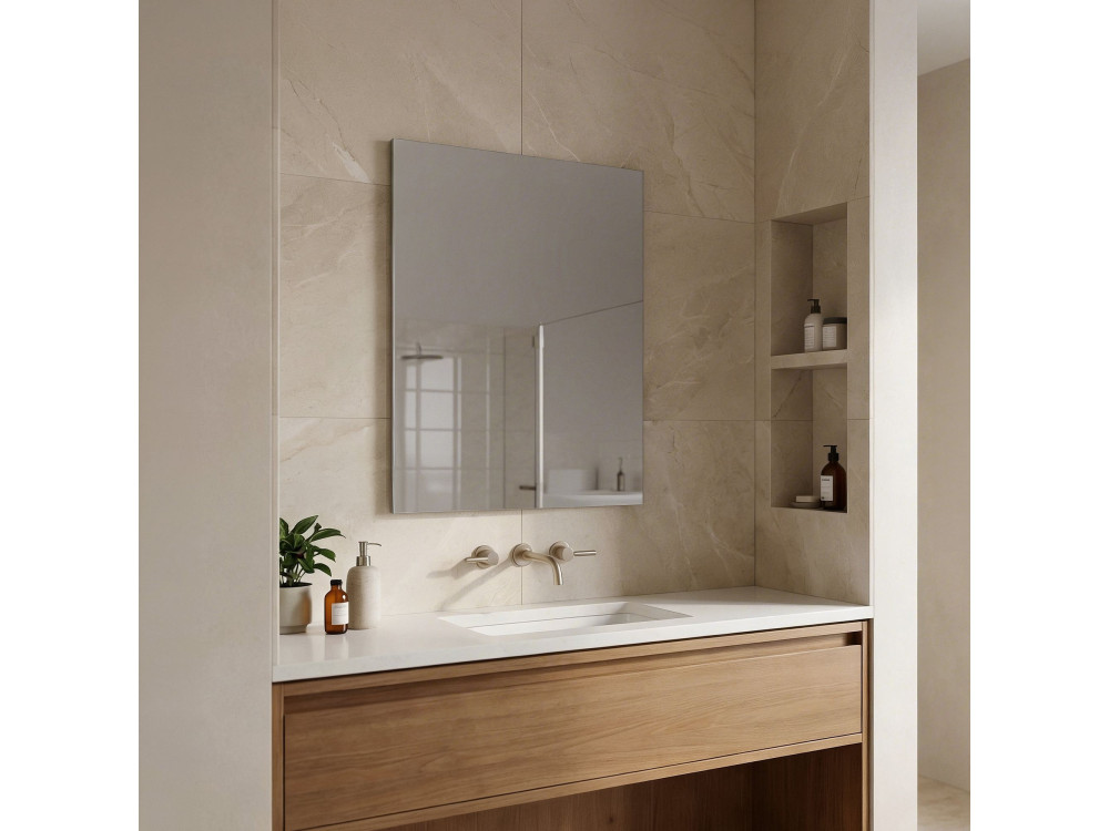 Espelho decorativo em madeira «Desna 50» - 55 x 2 x 64 cm - Transparente