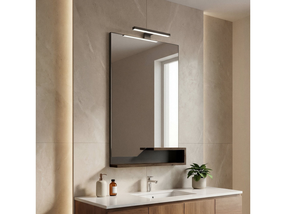 Espelho decorativo em madeira «Galia 60» - 60 x 14 x 100 cm - Nogueira escura