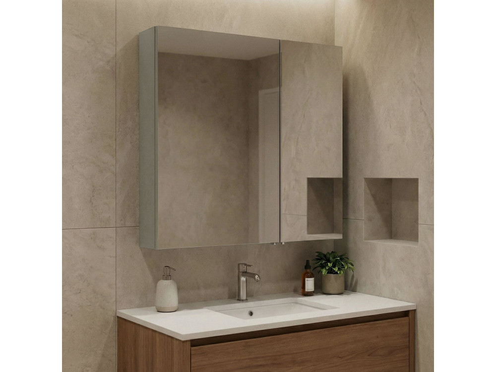 Móvel de casa de banho com espelho «Bari 60» - 60 x 16 x 66 cm - Cashmere mate