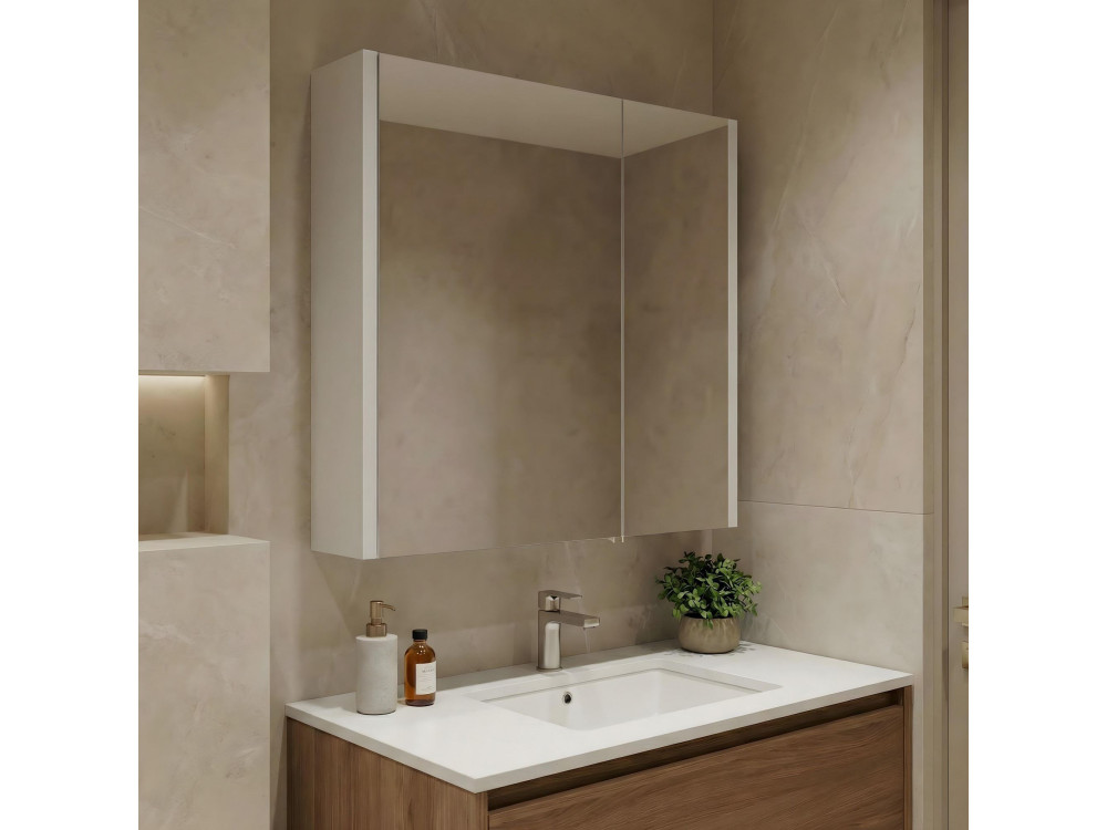 Móvel de casa de banho com espelho «Arno 60» - 60 x 16 x 66 cm - Branco