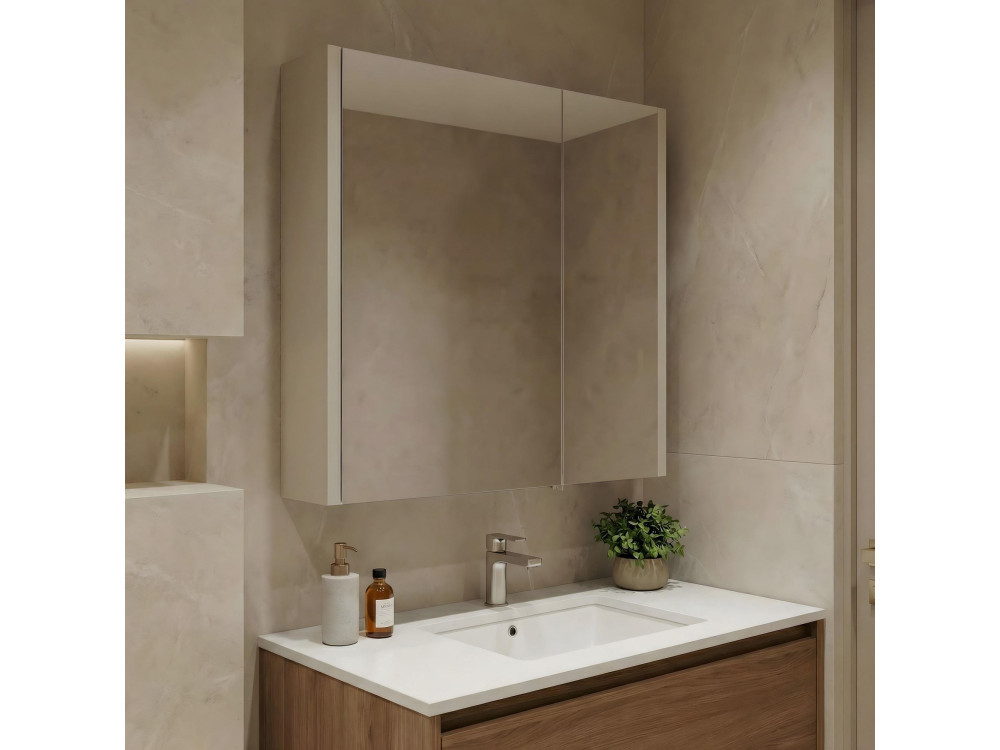 Móvel de casa de banho com espelho «Arno 60» - 60 x 16 x 66 cm - Cashmere
