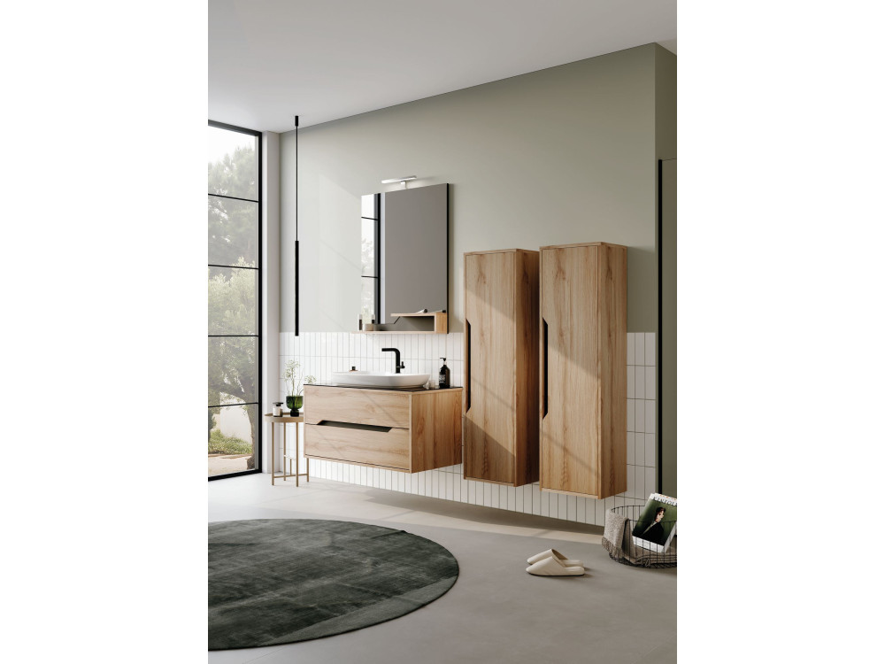 Espelho decorativo em madeira «Galia 80» - 60 x 14 x 100 cm - Carvalho