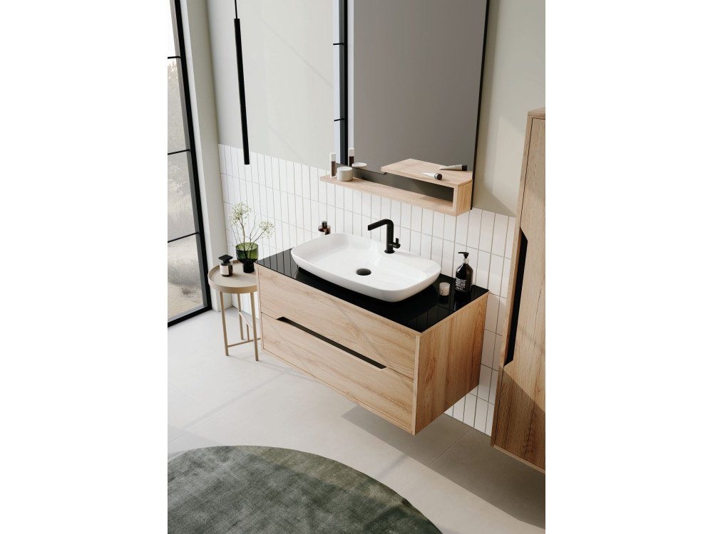 Espelho decorativo em madeira «Galia 80» - 60 x 14 x 100 cm - Carvalho